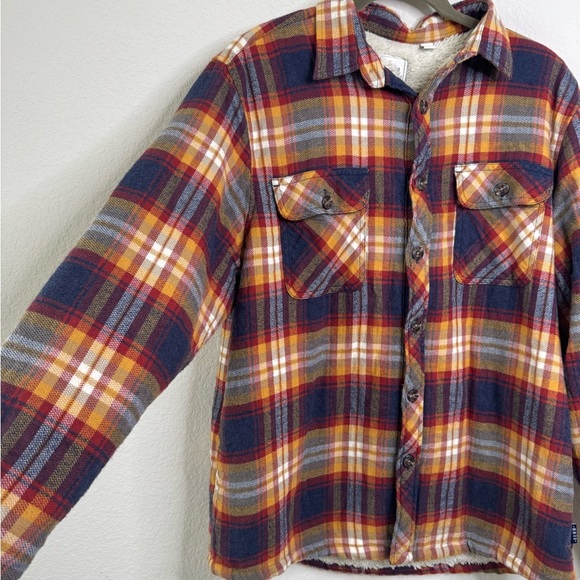 ROWM Men’s Flannel Shirt Jacket Sz L Sherpa Lined Plaid Fall Outdoor Thermal - Picture 4 of 8